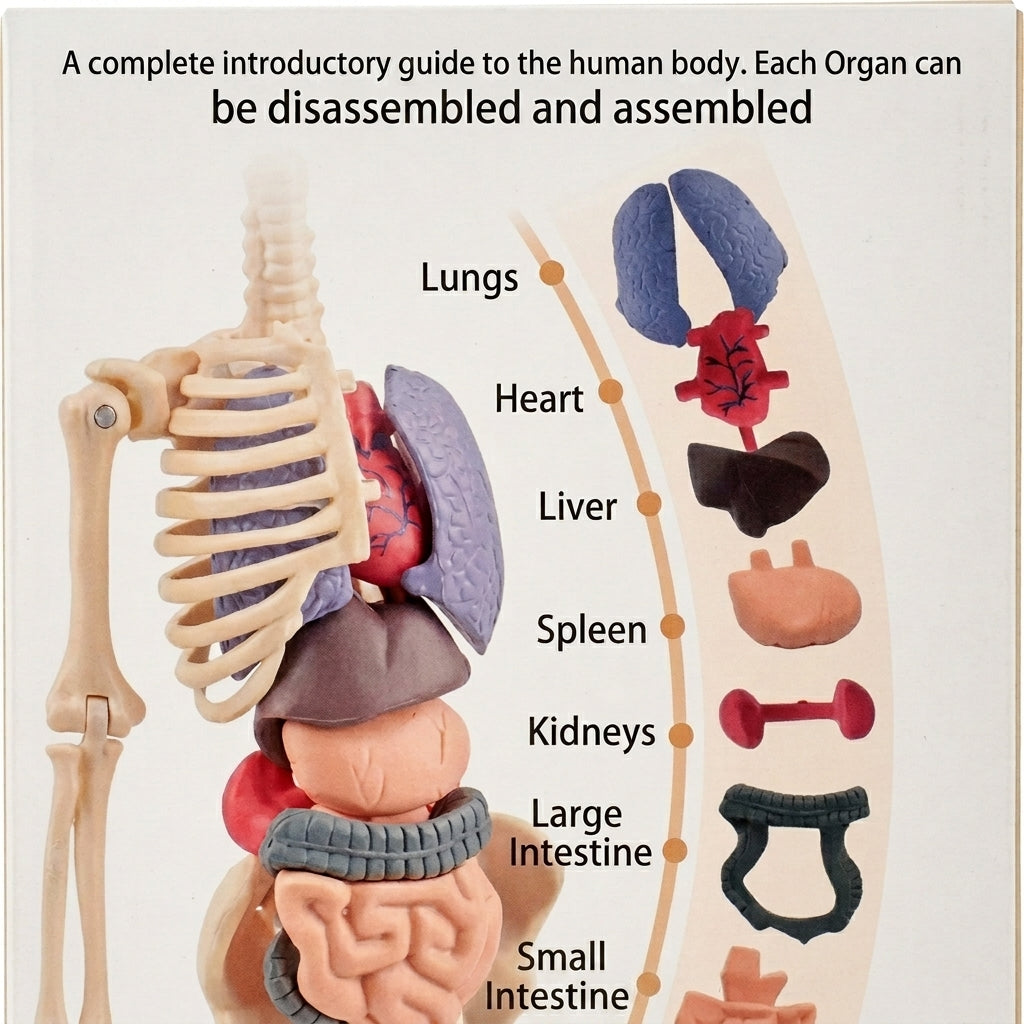 Clear 3D Human Anatomy Model – Removable Organs & Skeleton