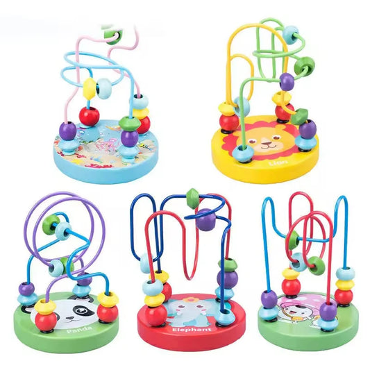 Montessori Wooden Beads Maze Toy | Educational Roller Coaster Puzzle