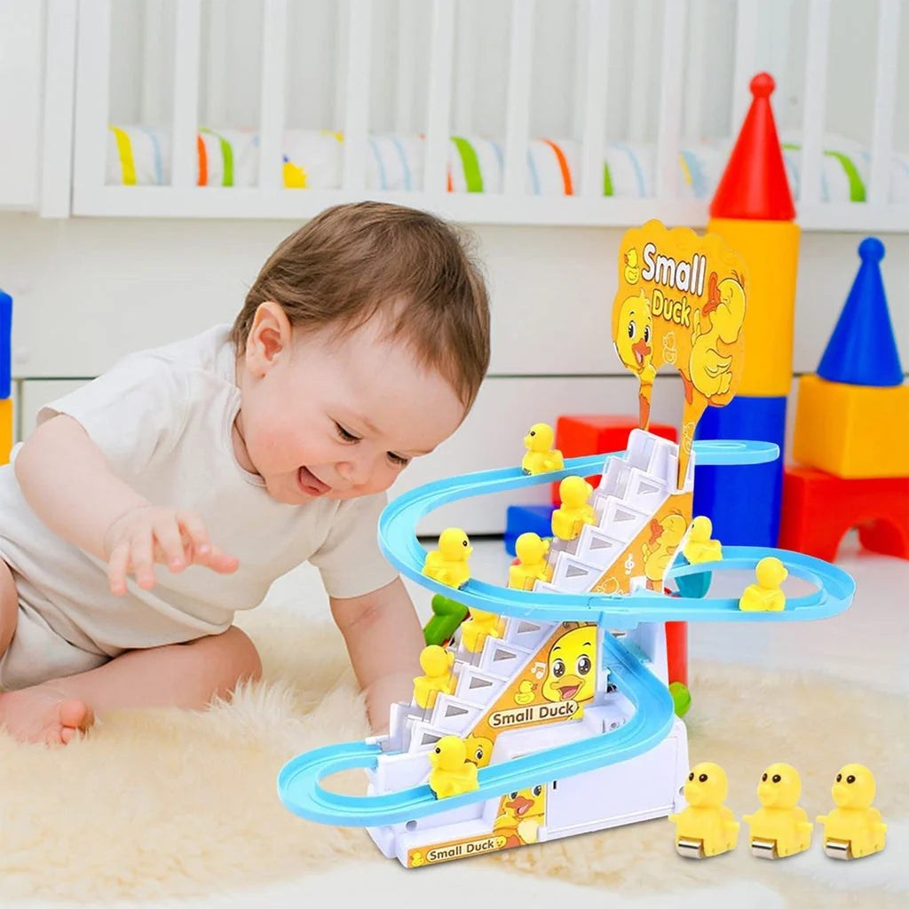 Duck Climbing Stairs Toy-- with Lights and Music