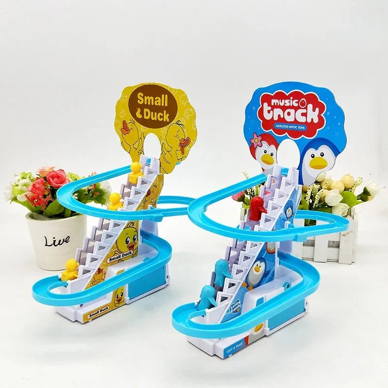 Duck Climbing Stairs Toy-- with Lights and Music