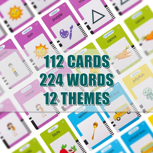 Talking Flash Cards for Kids – 224 Words, 112 Cards