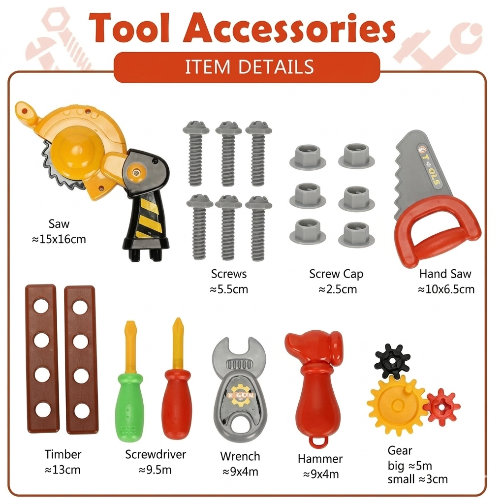 31 pcs Engineering Tool Briefcase Toy Set For Kids