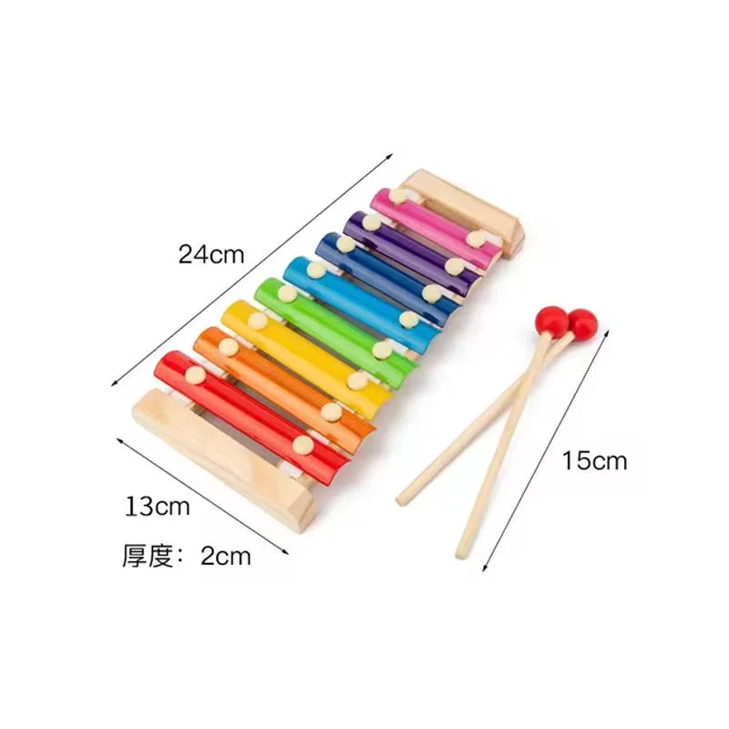 Wooden & Metal Xylophone for Kids – Musical Piano Toy